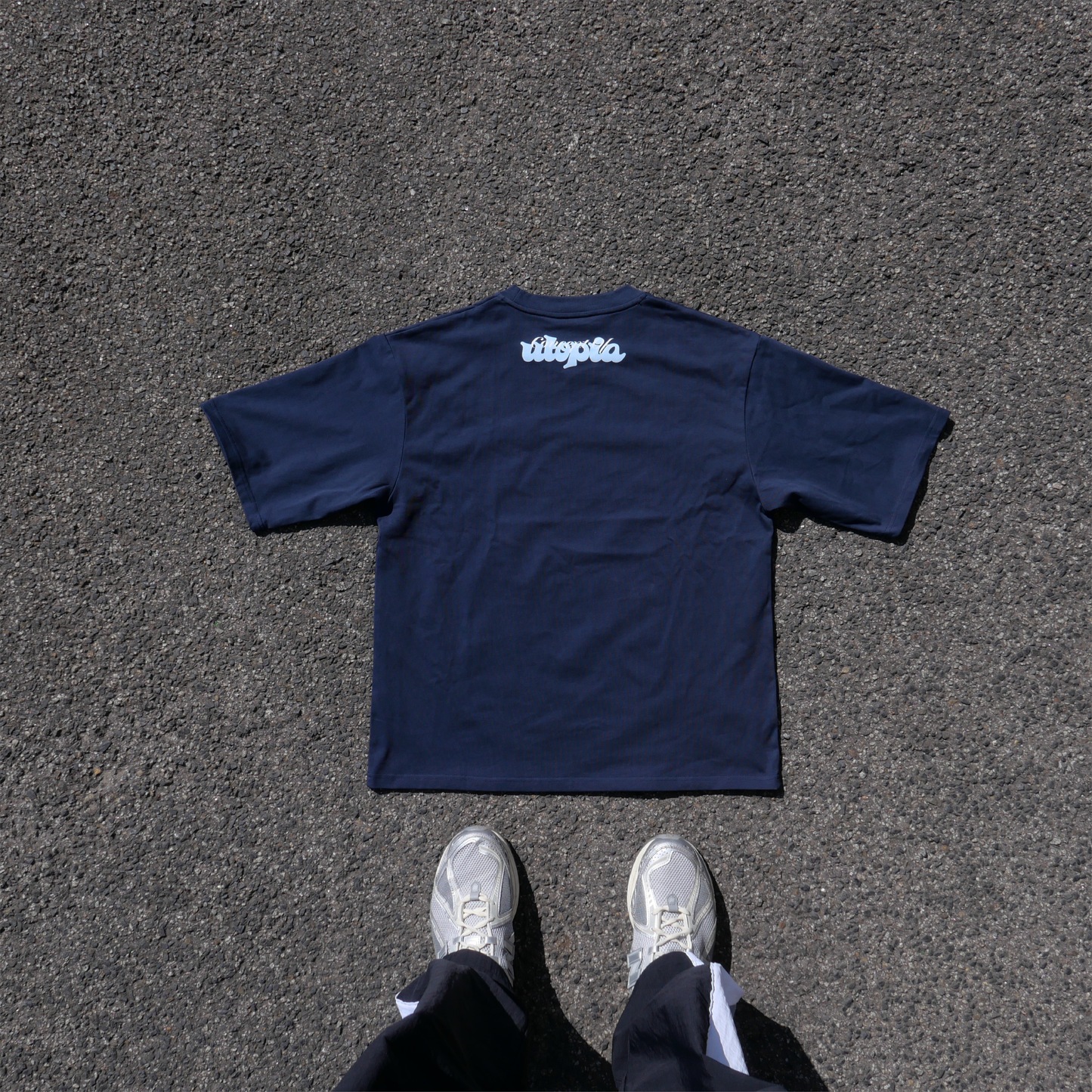 Oversized Staple Tee - Navy