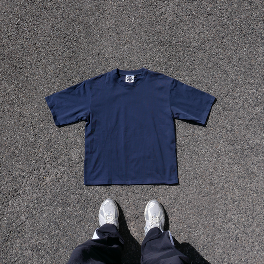 Oversized Staple Tee - Navy